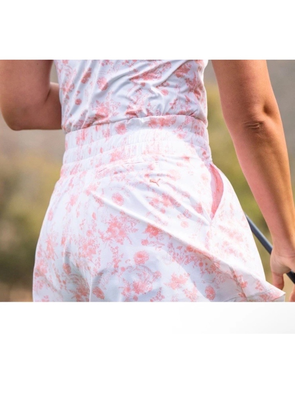 NWT Puma Smocked Waist Pink Floral Golf ⛳️ Skort Sz XL $75 - Picture 4 of 6